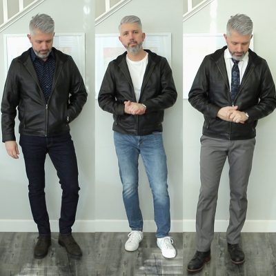 How To Wear A Black Leather Jacket Over 40